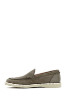 Men's Green Nubuck Leather Casual Loafer | Derimod