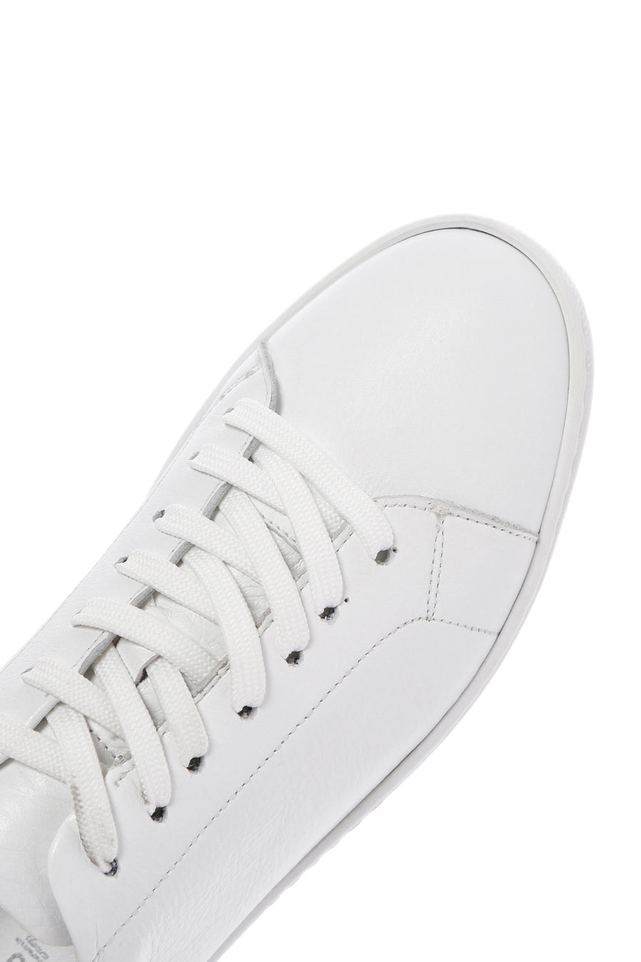 Erkek Beyaz Bağcıklı Deri Sneaker