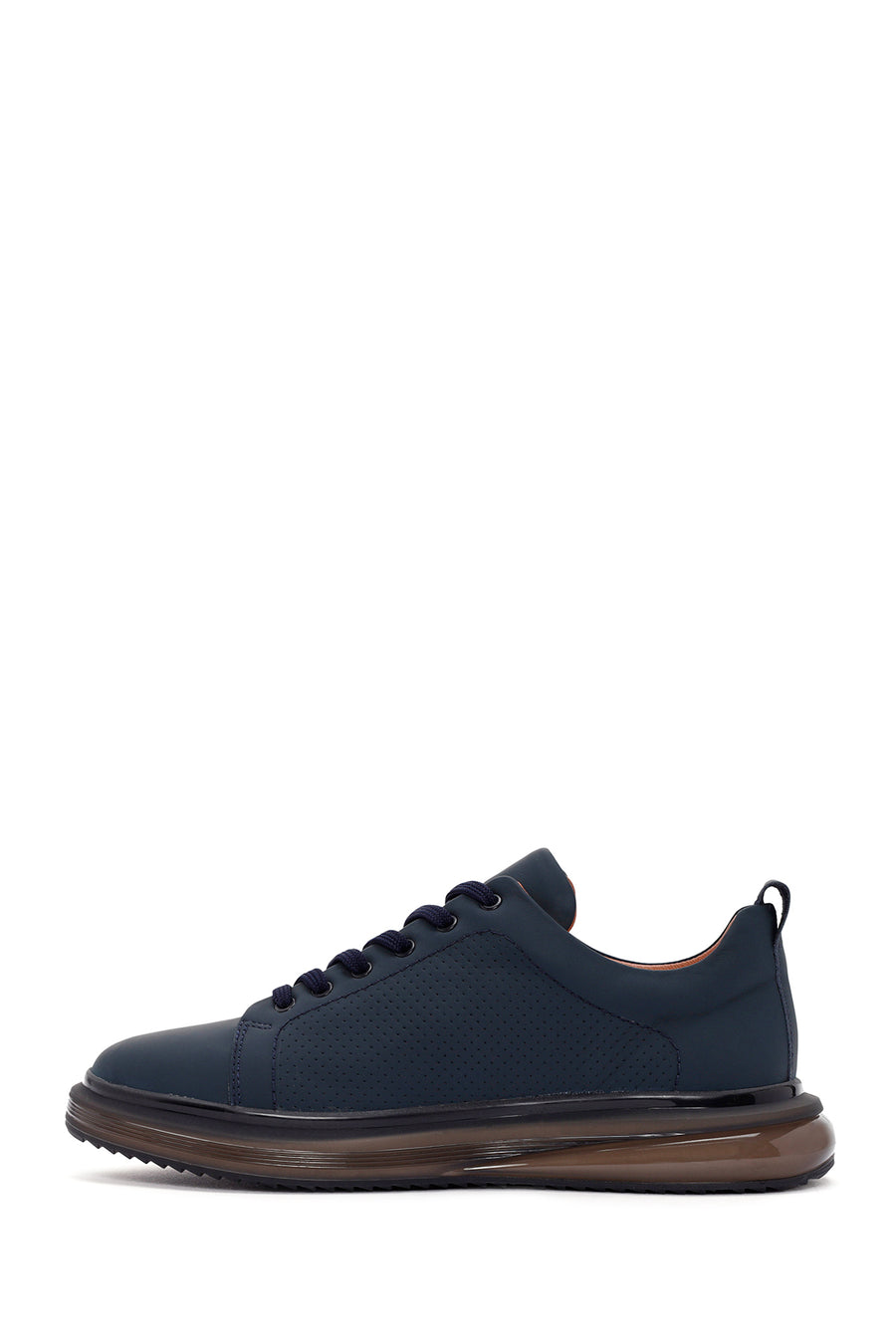 Men's Navy Blue Lace-Up Leather Sneaker