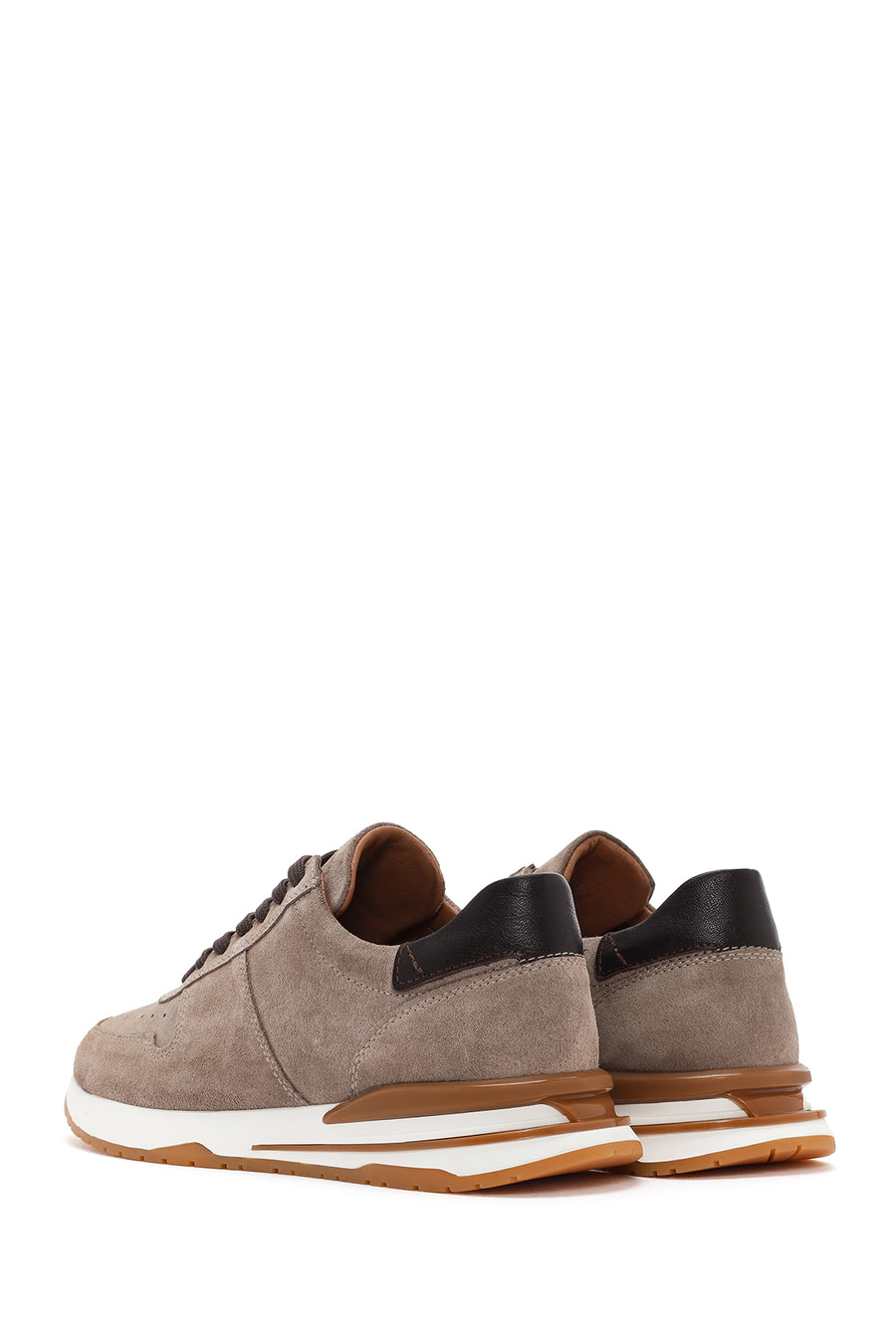 Men's Mink Lace-Up Suede Leather Sneaker