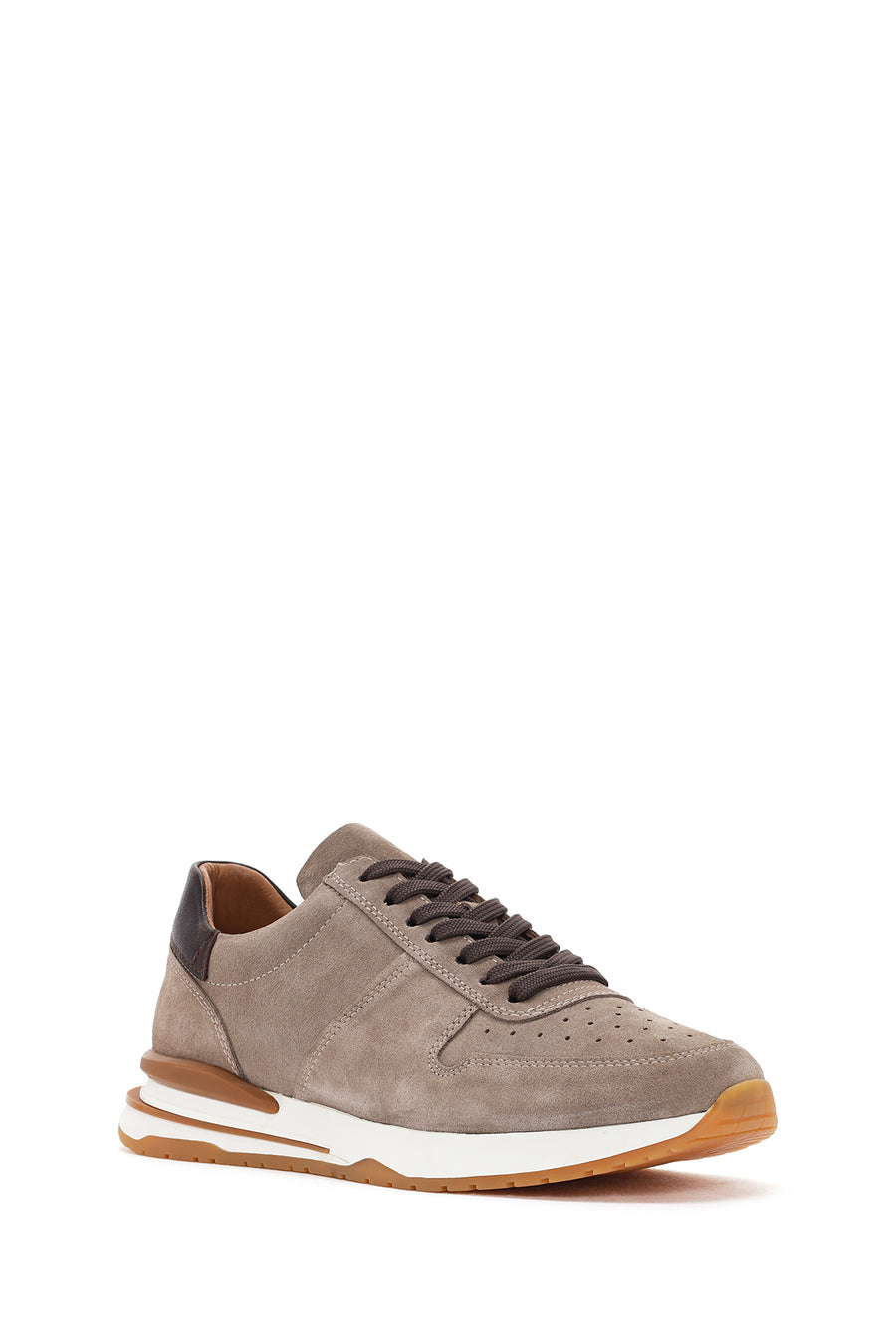 Men's Mink Lace-Up Suede Leather Sneaker