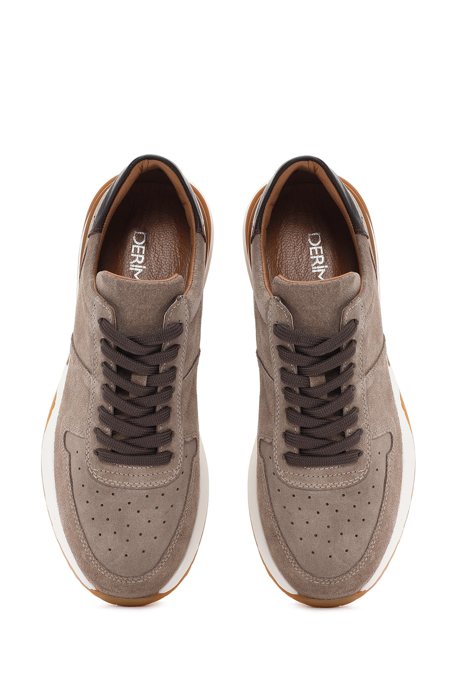 Men's Mink Lace-Up Suede Leather Sneaker