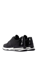 Men's Black Crocodile Patterned Lace Up Thick Soled Leather Sneaker | Derimod