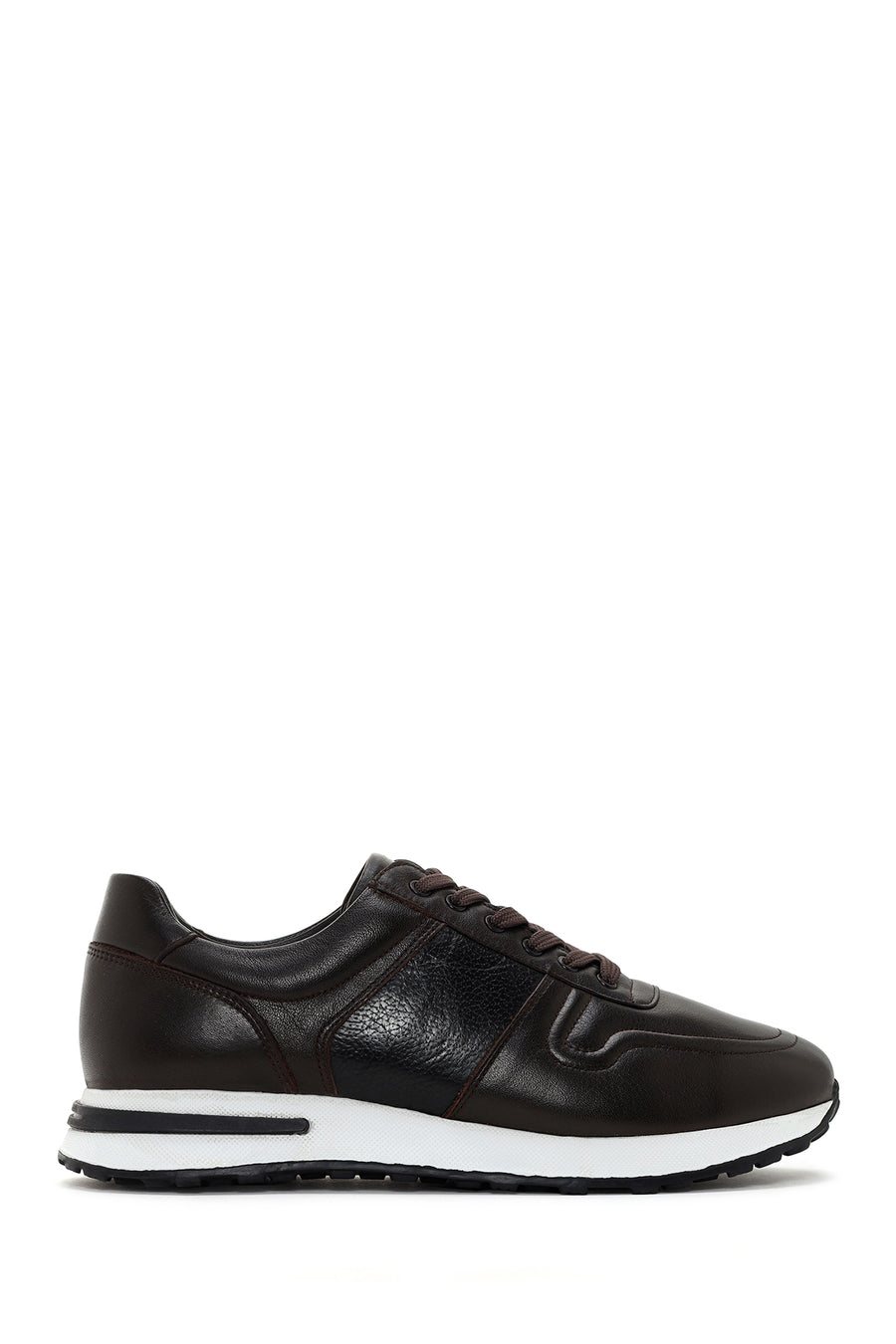 Erkek Kahverengi Kalın Tabanlı Deri Sneaker 24SFD641818 | Derimod
