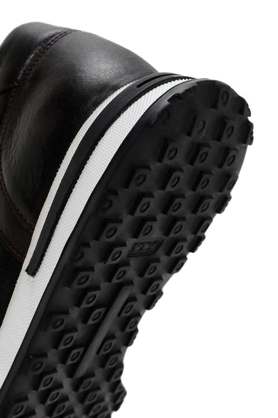 Erkek Kahverengi Kalın Tabanlı Deri Sneaker