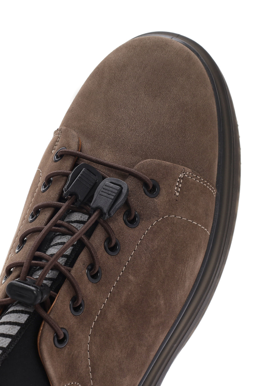 Men's Mink Lace-up Thick-Sole Leather Casual Sneaker