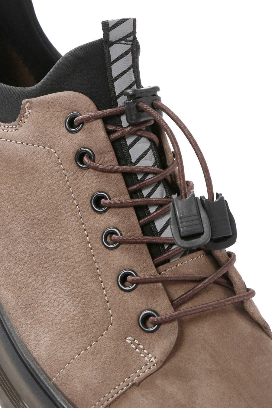 Men's Mink Lace-up Thick-Sole Leather Casual Sneaker