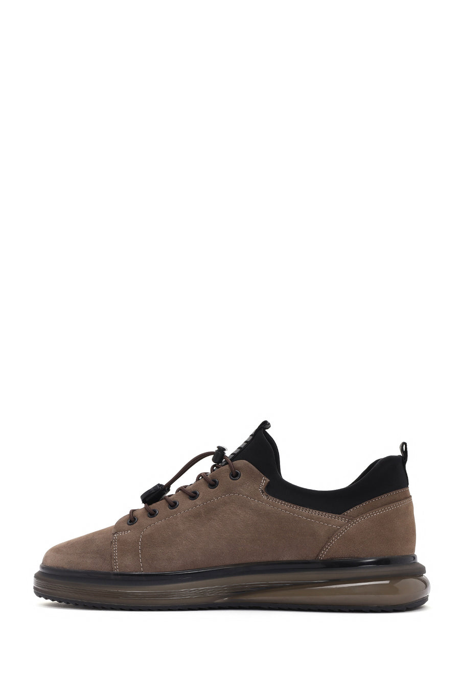 Men's Mink Lace-up Thick-Sole Leather Casual Sneaker