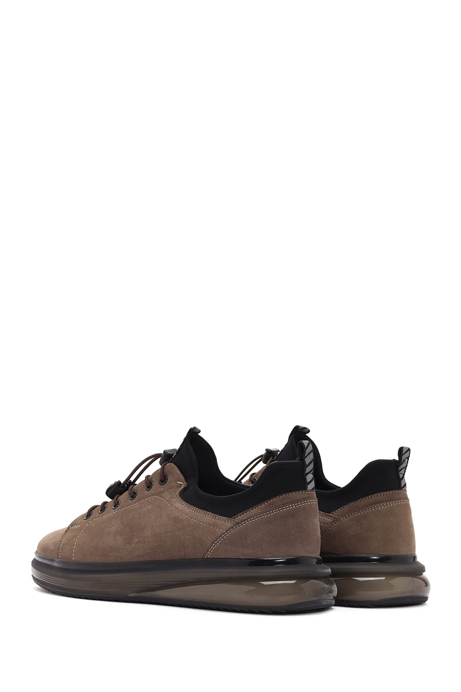 Men's Mink Lace-up Thick-Sole Leather Casual Sneaker