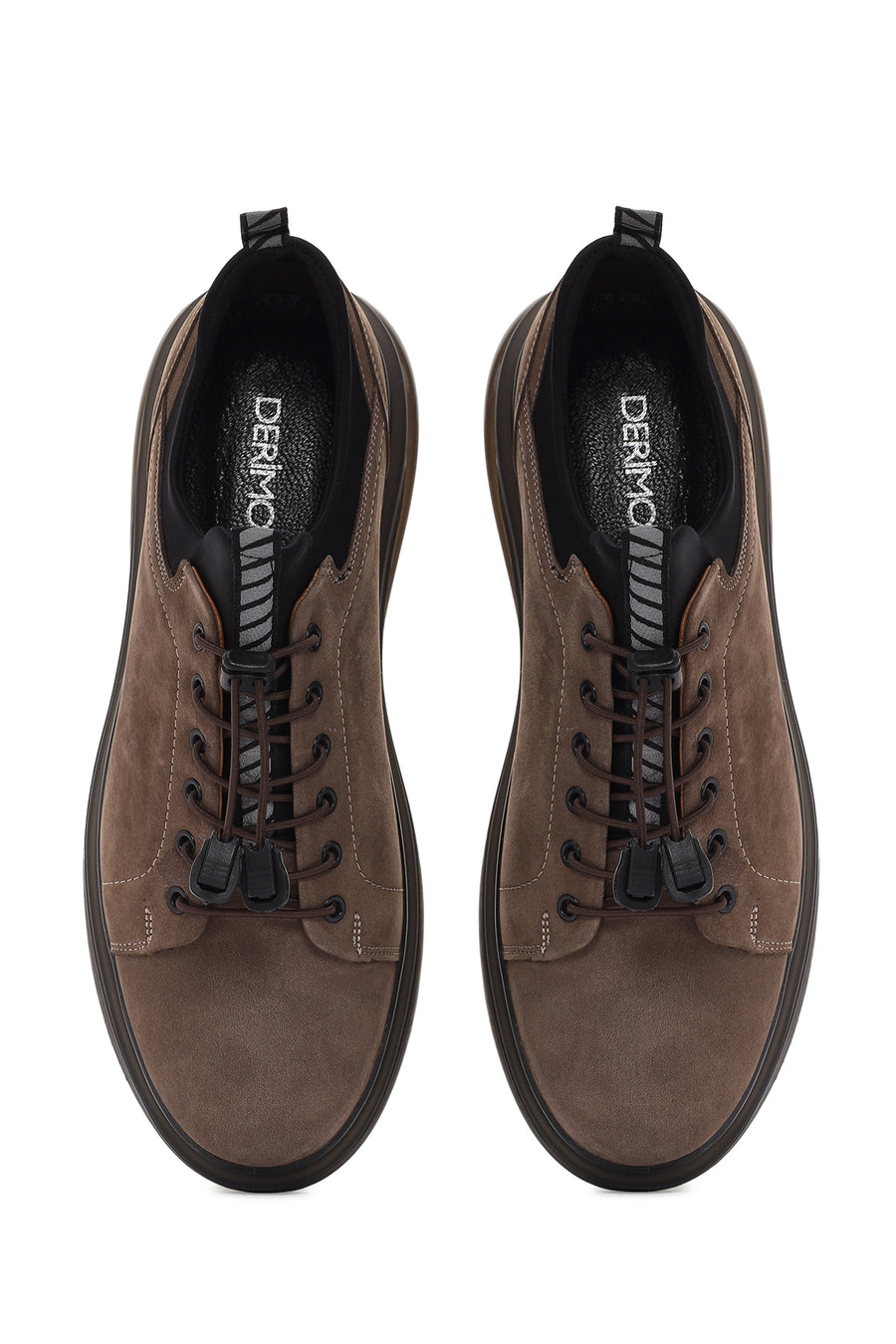 Men's Mink Lace-up Thick-Sole Leather Casual Sneaker