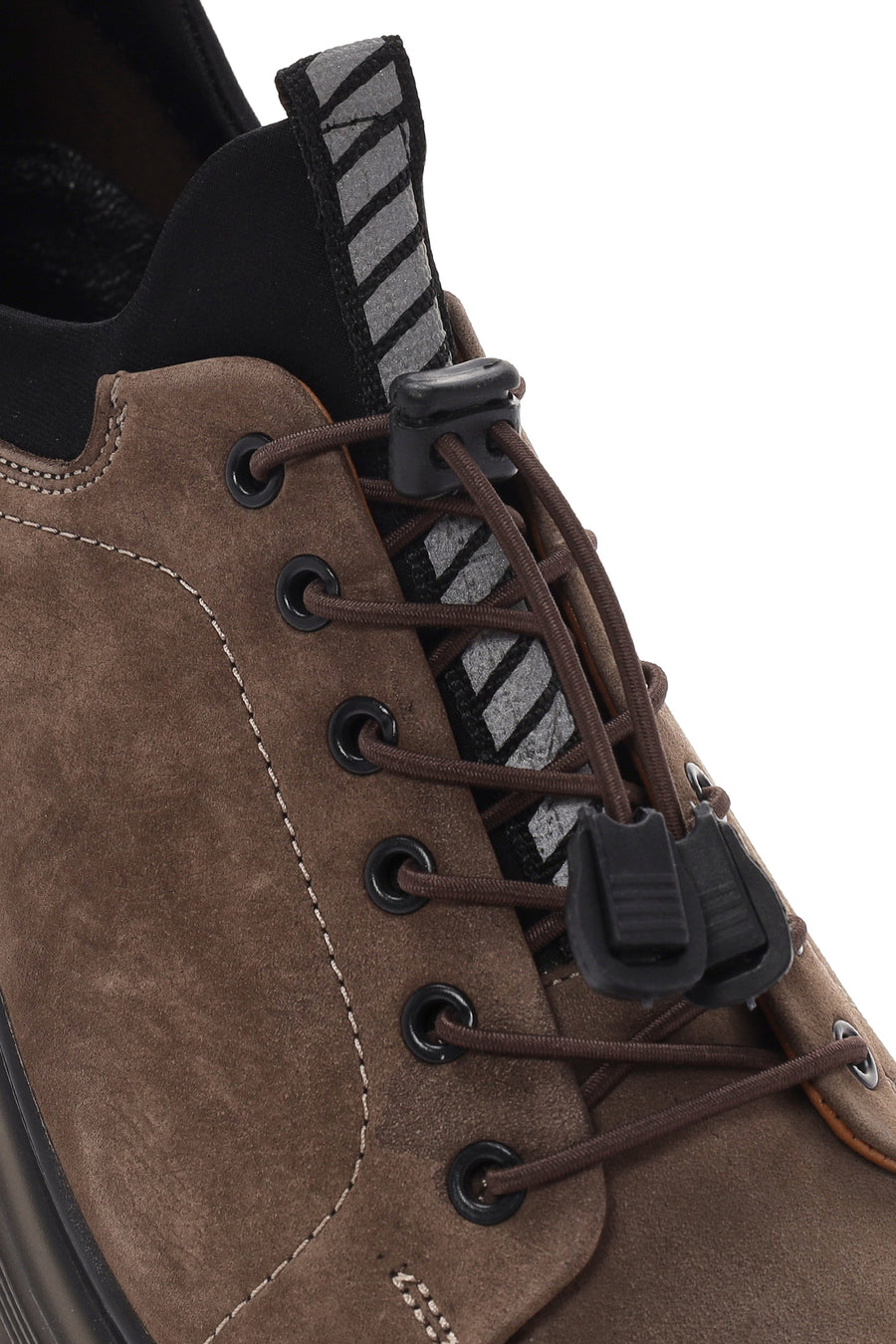 Men's Mink Lace-up Thick-Sole Leather Casual Sneaker