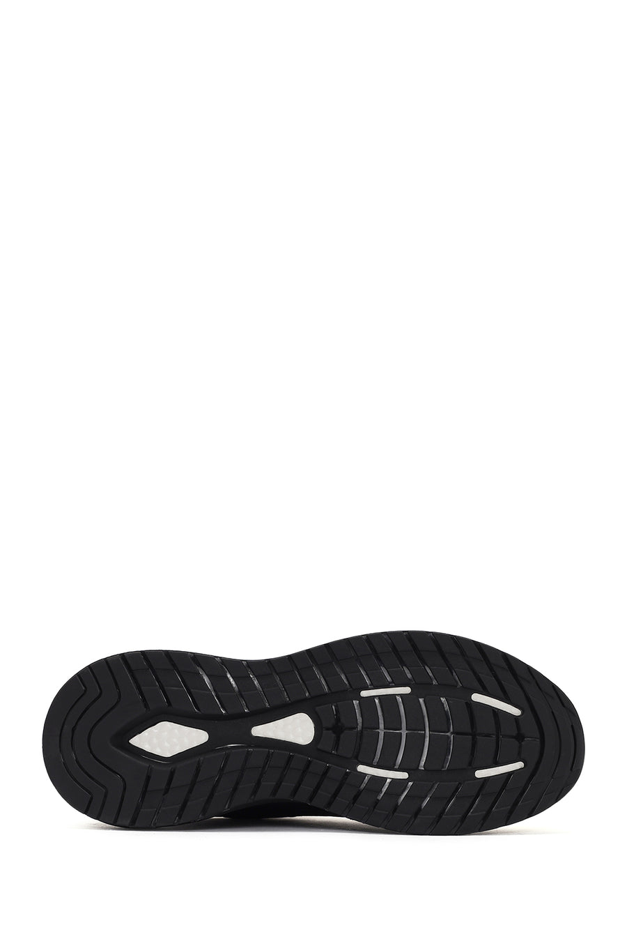 Men's Black Lace-up Thick-Sole Leather Sneaker