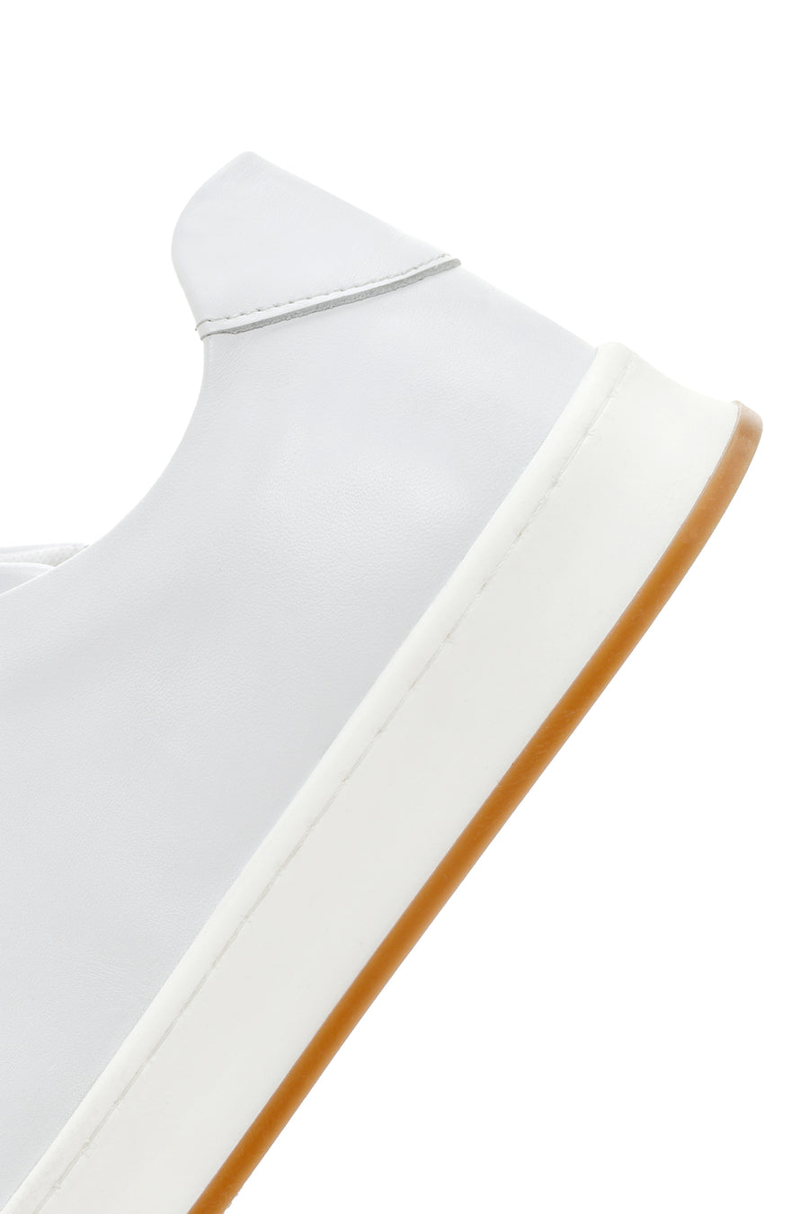 Erkek Beyaz Bağcıklı Deri Sneaker