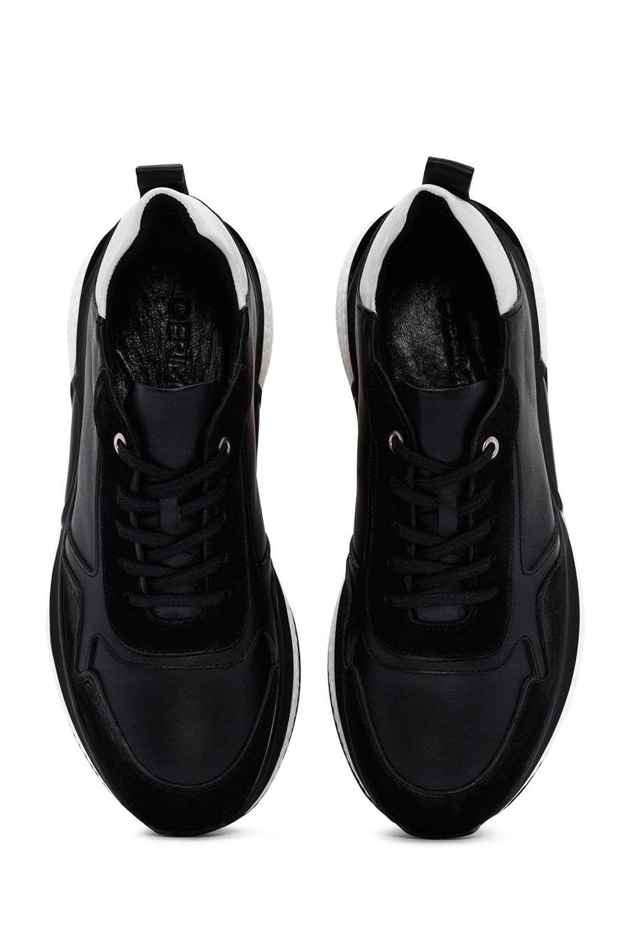 Men's Black Lace-up Leather Casual Sneaker