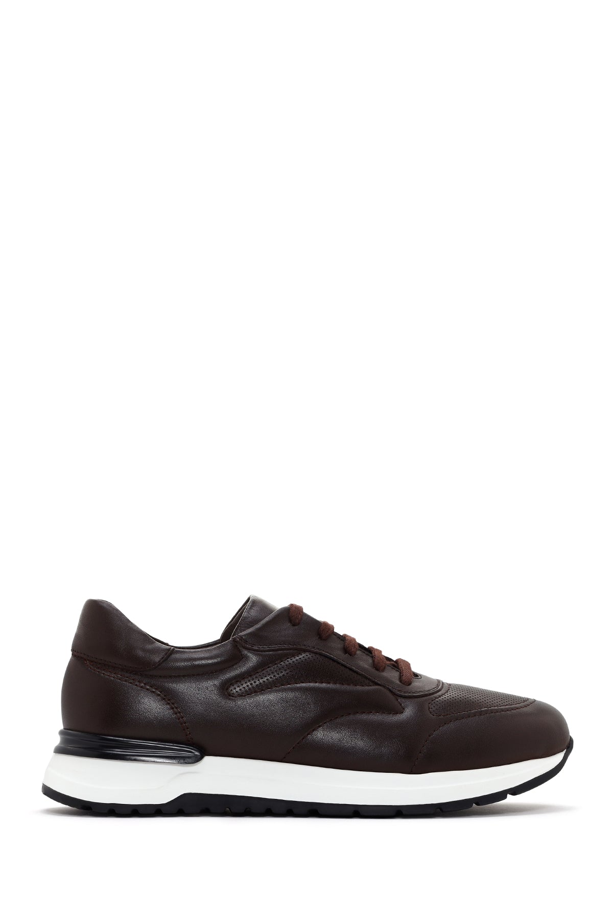 Erkek Kahverengi Kalın Tabanlı Deri Sneaker 24SFD650918 | Derimod
