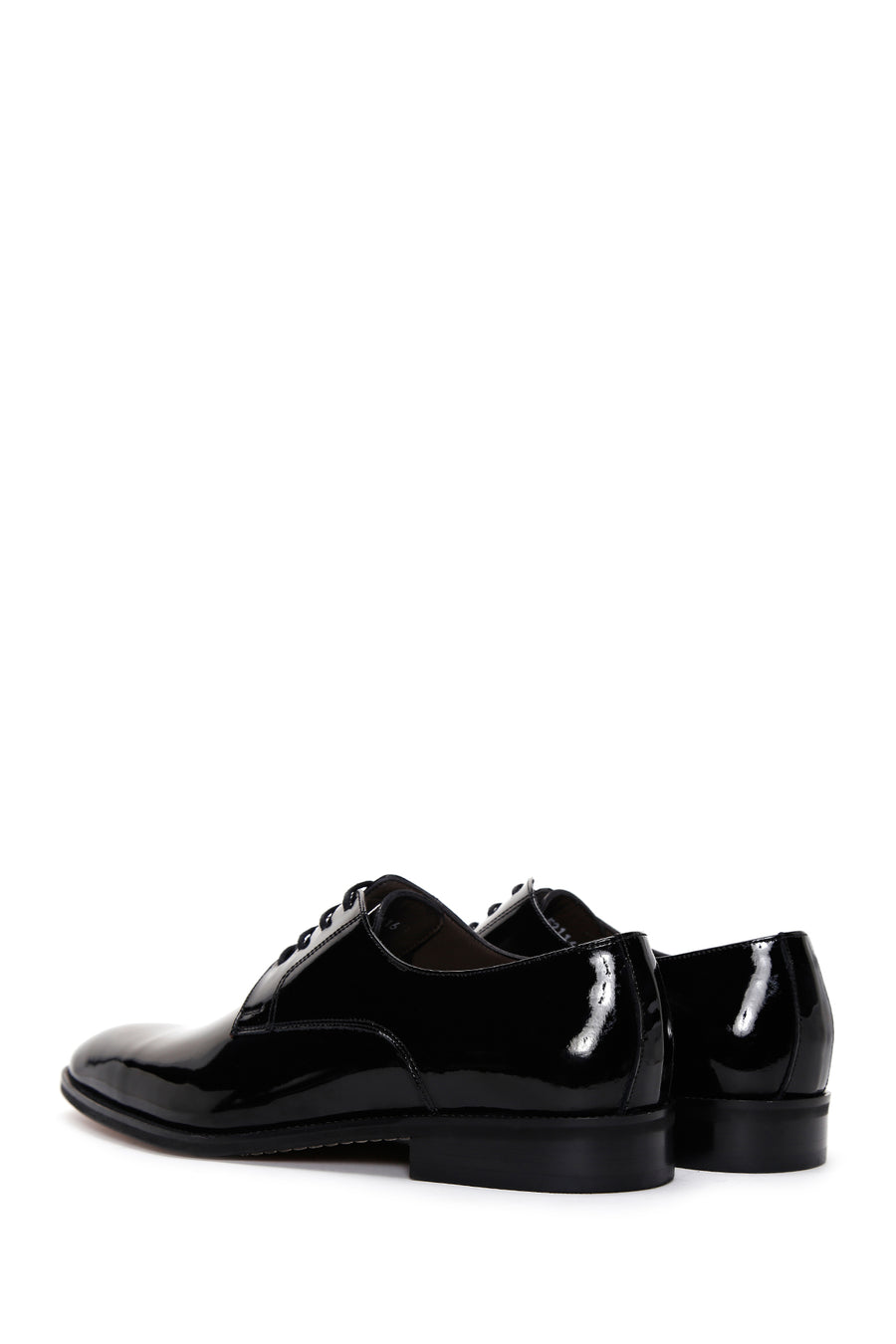 Men's Black Laced Patent Leather Classic Shoes
