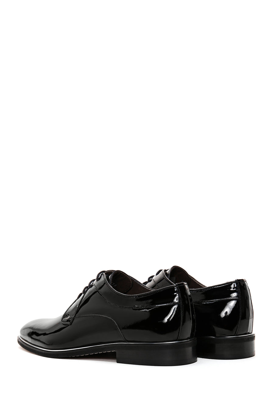Men's Black Laced Patent Leather Classic Shoes