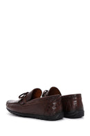 Men's Brown Crocodile Patterned Leather Casual Loafer | Derimod
