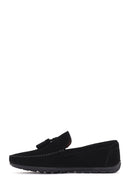 Men's Black Tassel Suede Leather Loafer | Derimod