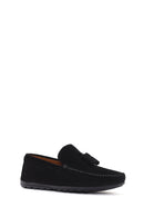 Men's Black Tassel Suede Leather Loafer | Derimod