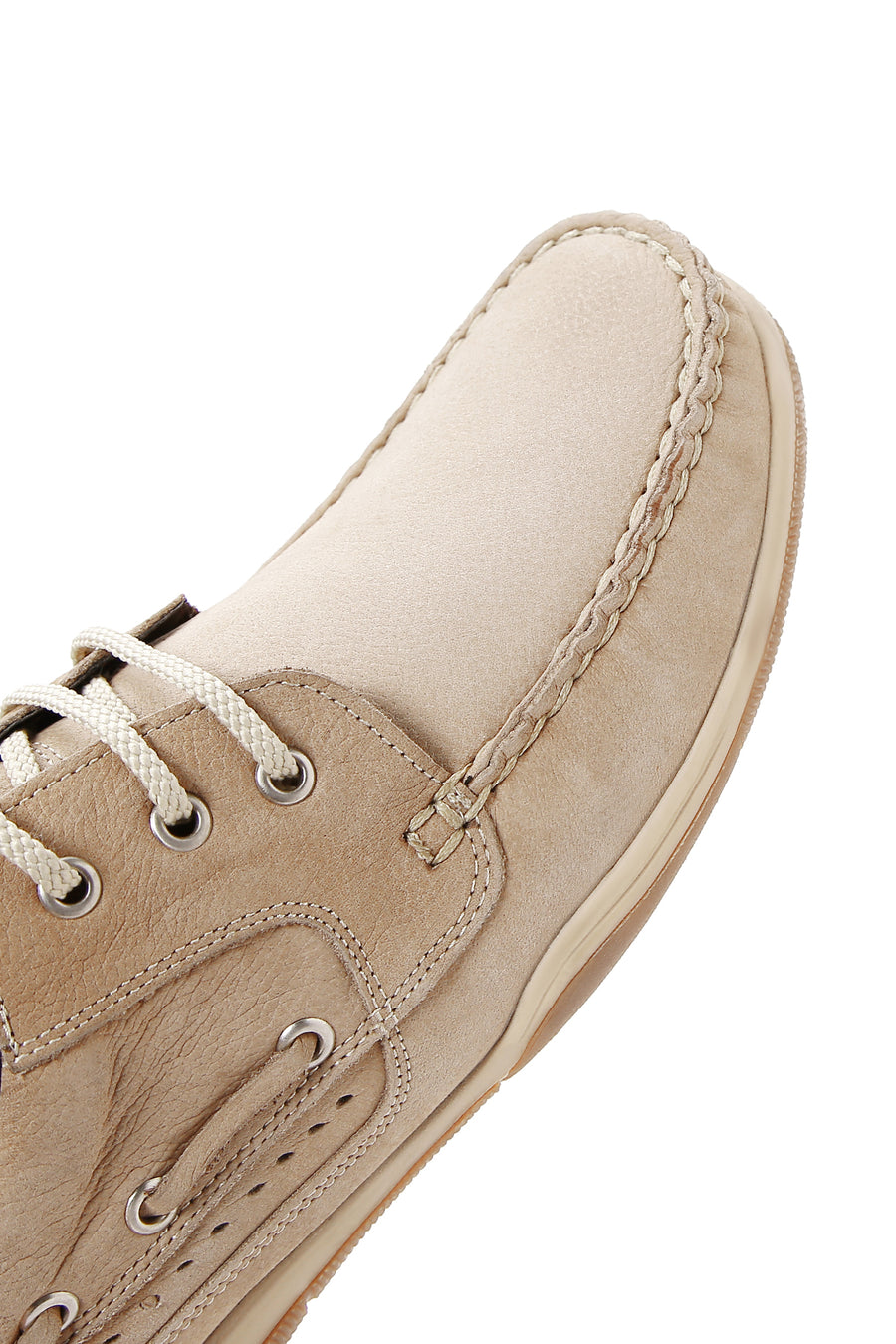 Men's Beige Lace-Up Nubuck Leather Casual Shoes