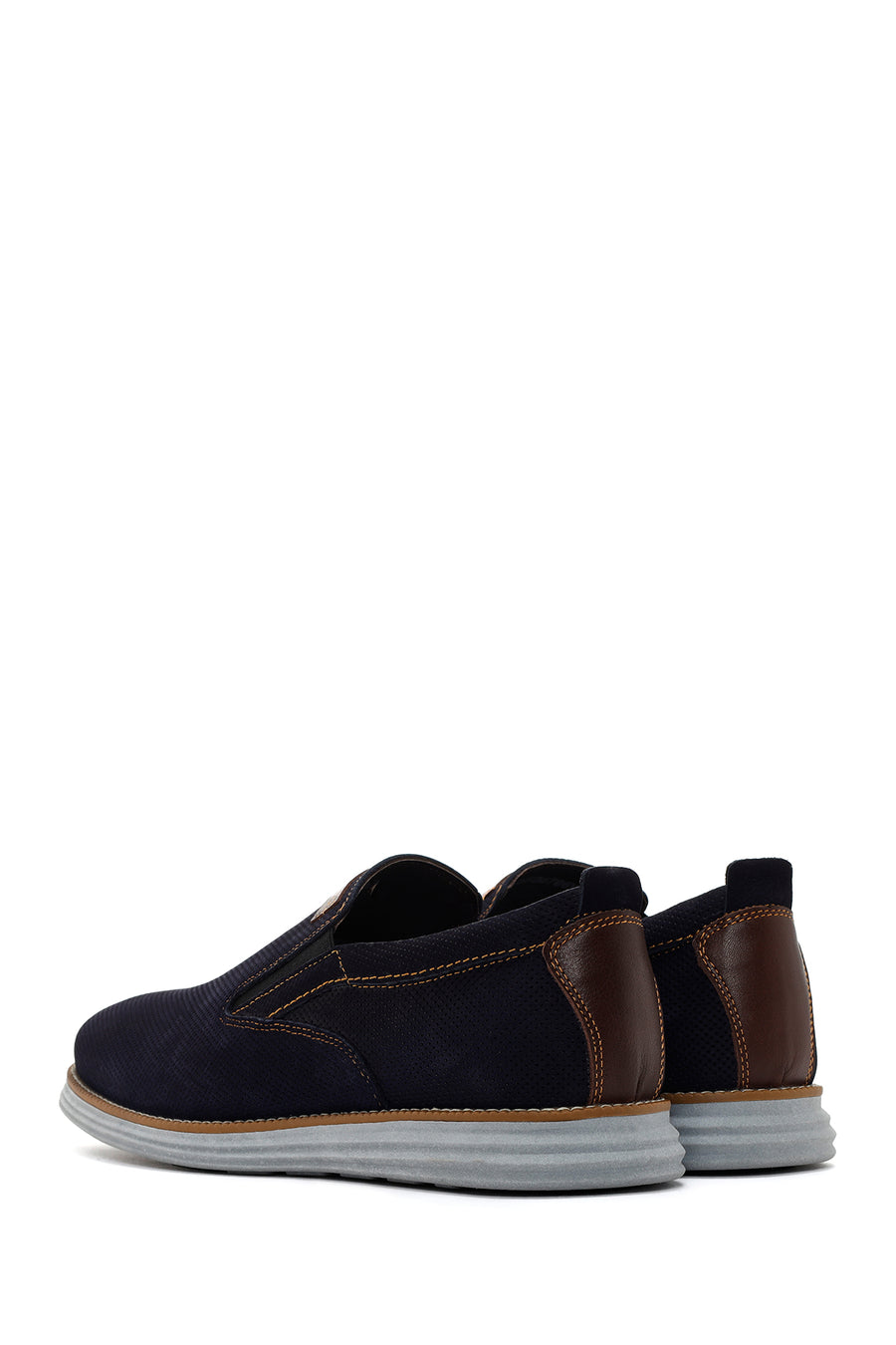Erkek Lacivert Nubuk Deri Casual Loafer