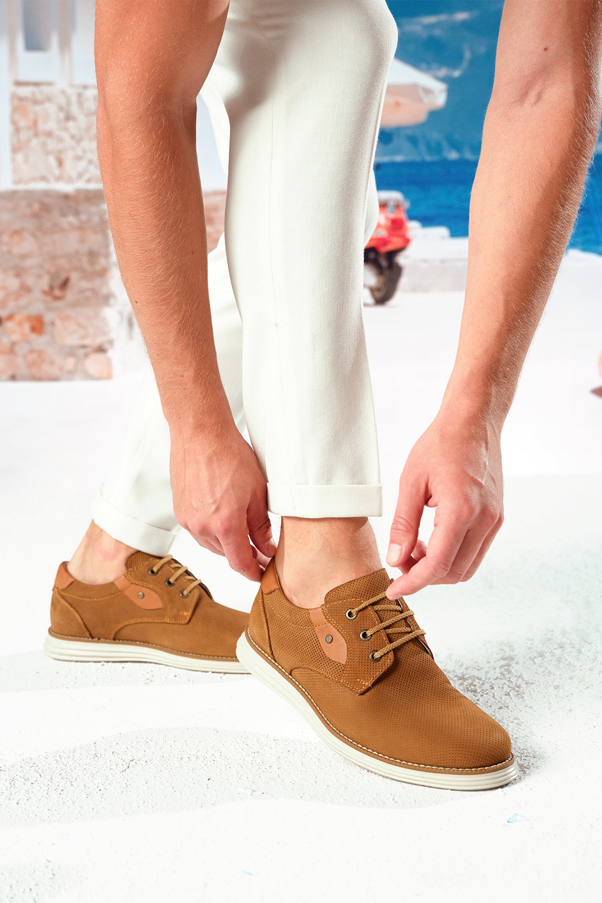 Men's Tan Leather Casual Shoes 24SFD6707DI | Derimod