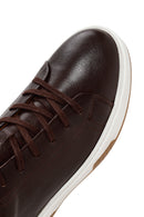 Erkek Kahverengi Bağcıklı Kalın Tabanlı Deri Sneaker | Derimod