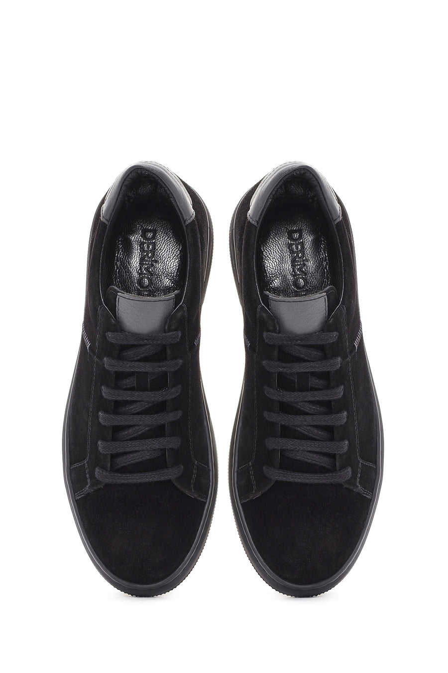 Men's Black Lace-Up Suede Leather Sneaker