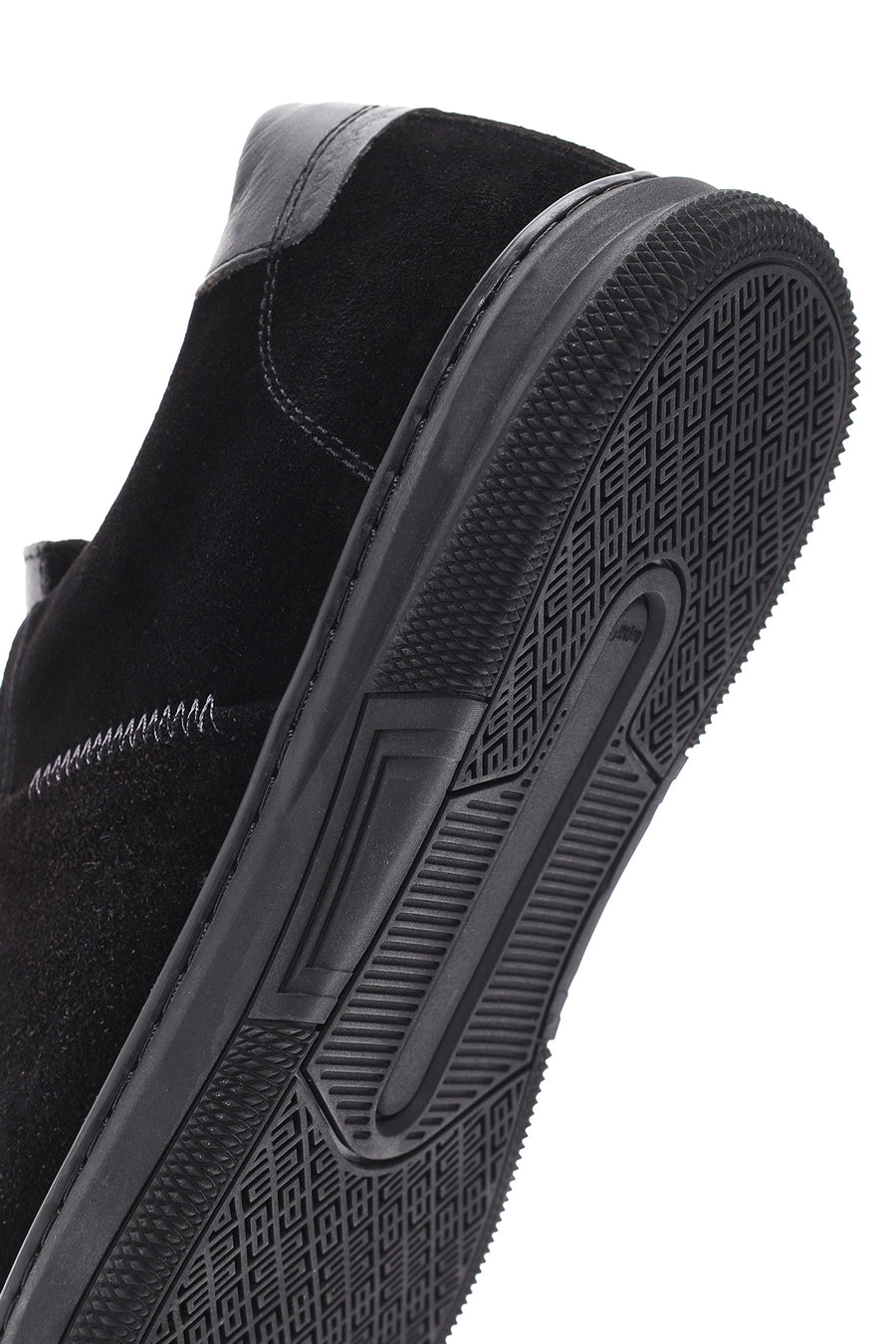 Men's Black Lace-Up Suede Leather Sneaker