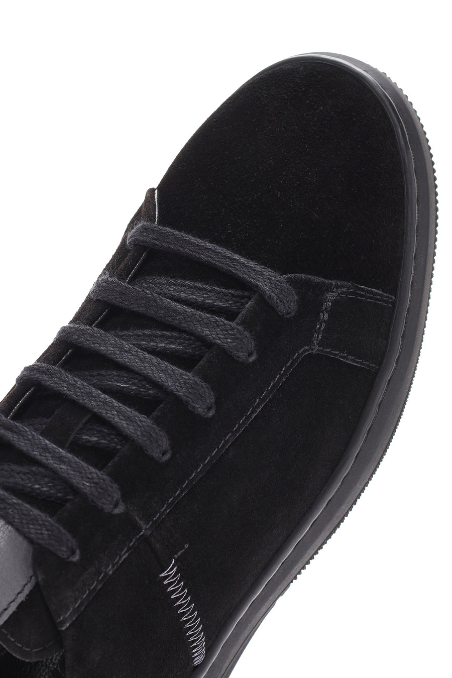 Men's Black Lace-Up Suede Leather Sneaker