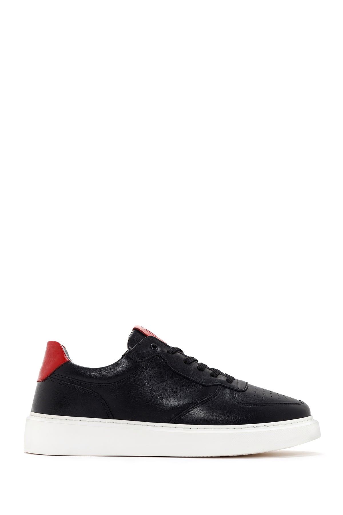 Men's Black Thick Sole Lace Up Leather Sneaker 24SFD674818 | Derimod