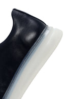 Men's Navy Blue Thick Sole Lace Up Leather Sneaker | Derimod