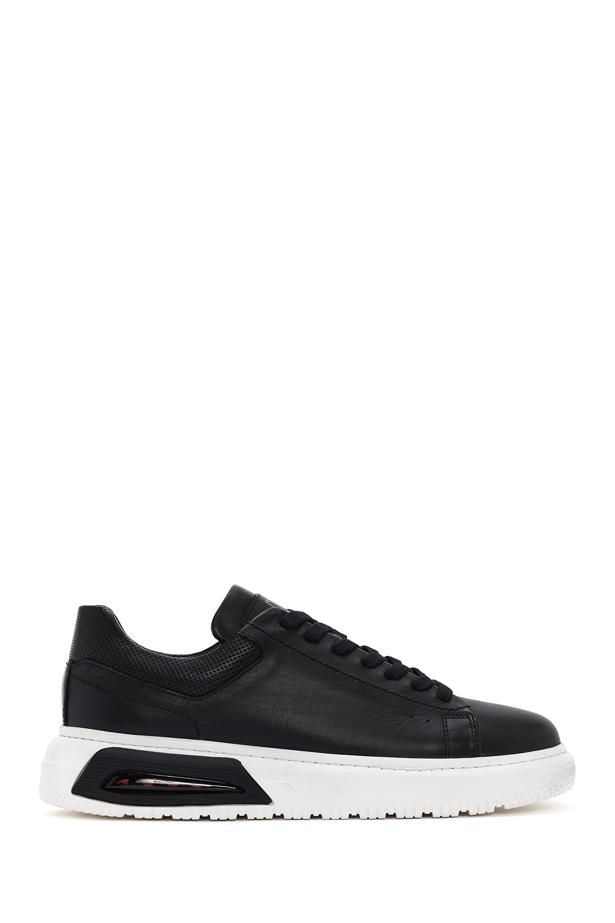 Men's Black Thick Sole Lace Up Leather Sneaker 24SFD676018 | Derimod