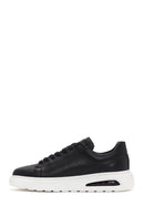 Men's Black Thick Sole Lace Up Leather Sneaker | Derimod
