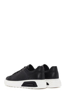 Men's Black Thick Sole Lace Up Leather Sneaker | Derimod