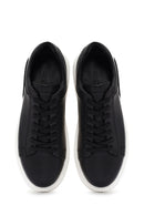 Men's Black Thick Sole Lace Up Leather Sneaker | Derimod