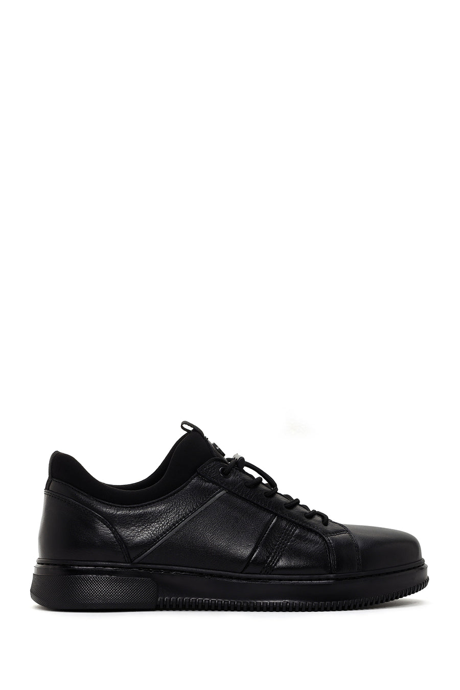 Erkek Siyah Bağcıklı Deri Sneaker 24SFD676118 | Derimod