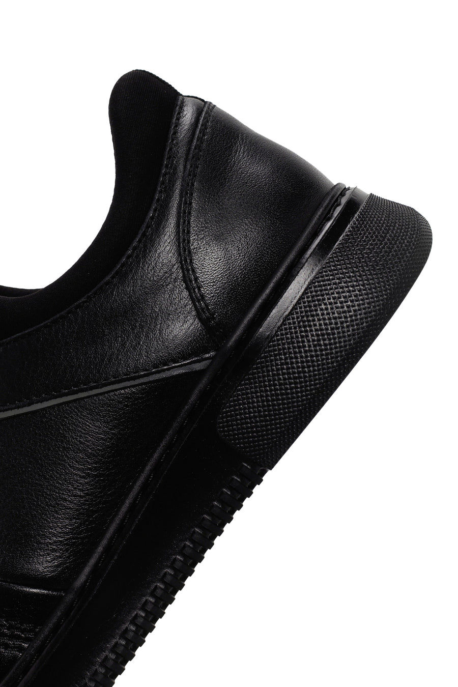 Erkek Siyah Bağcıklı Deri Sneaker