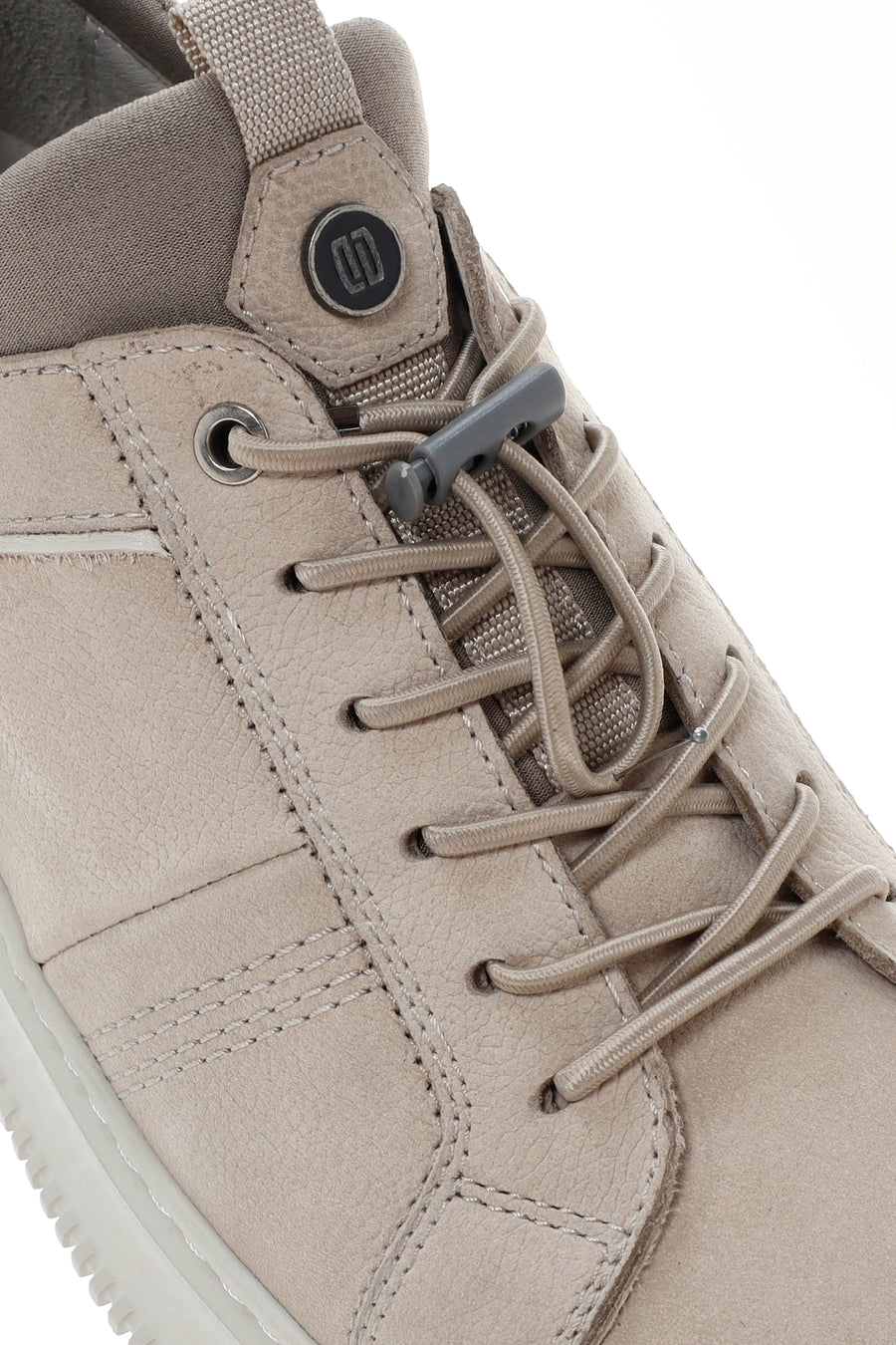 Erkek Bej Bağcıklı Nubuk Deri Sneaker