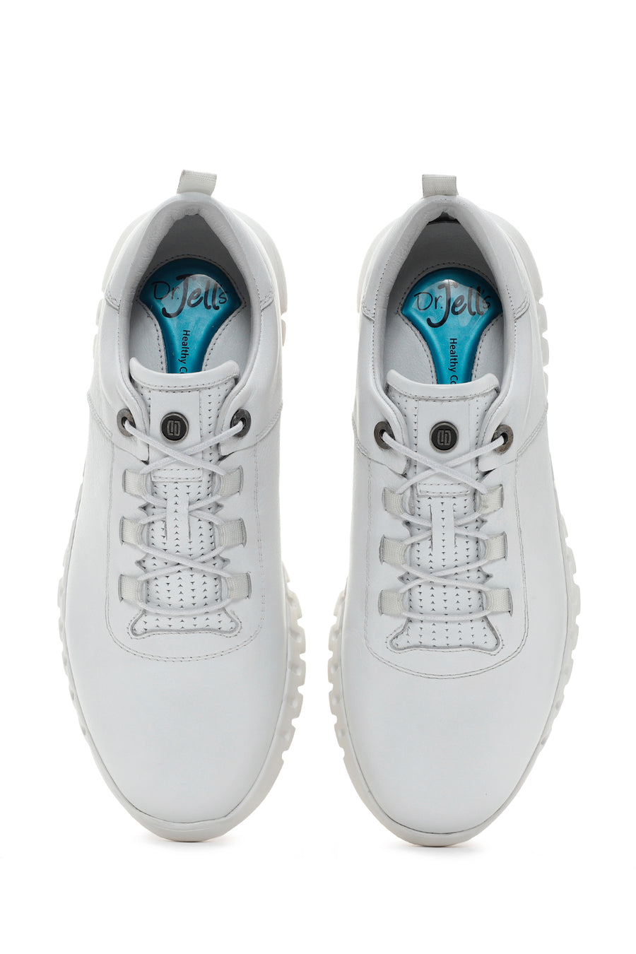 Erkek Beyaz Bağcıklı Deri Sneaker
