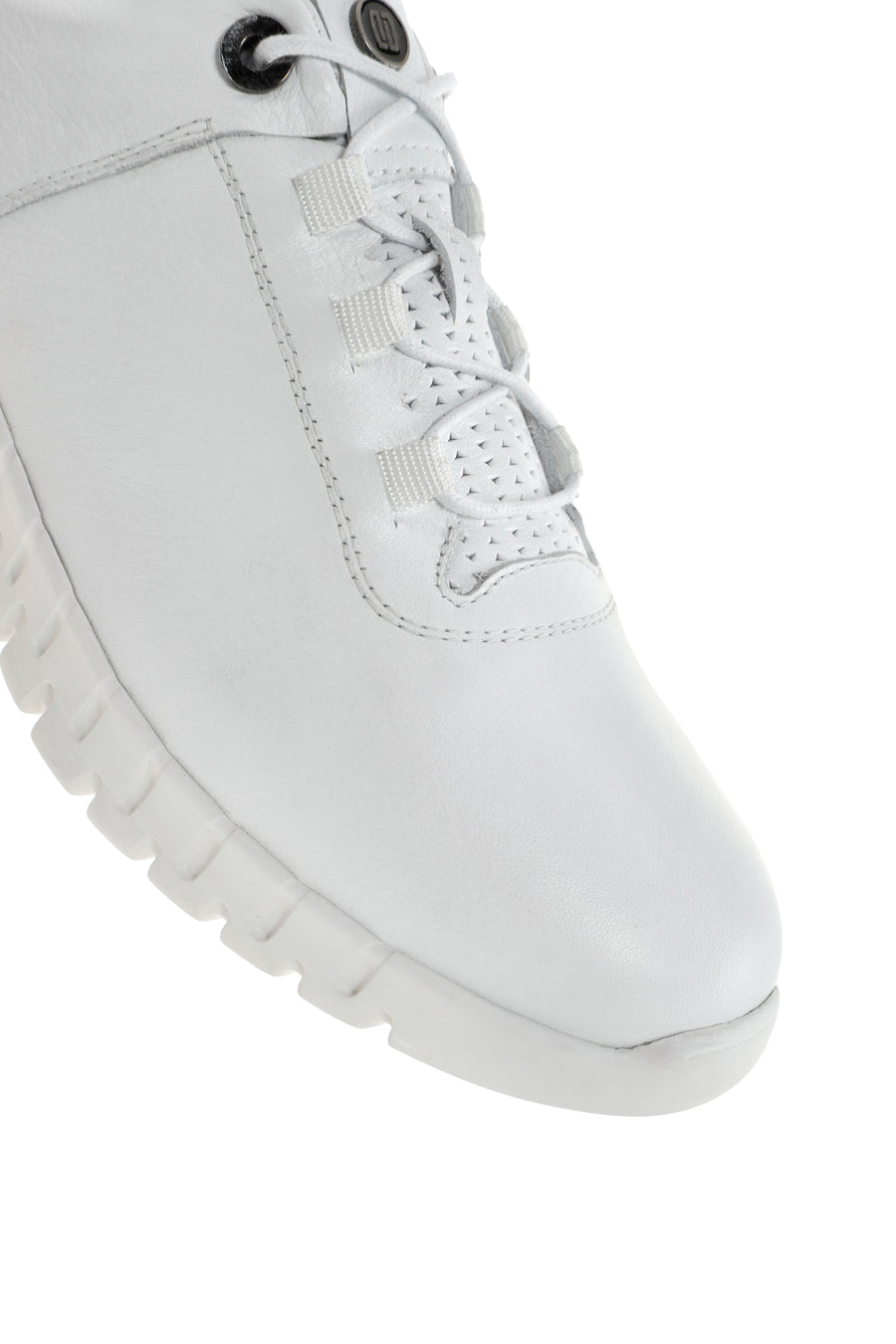 Erkek Beyaz Bağcıklı Deri Sneaker