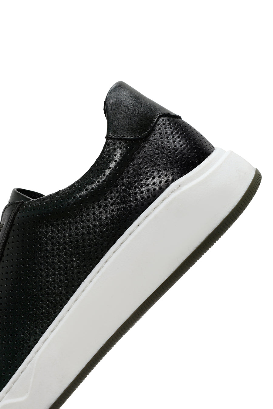 Men's Khaki Lace-up Thick-Sole Leather Sneaker