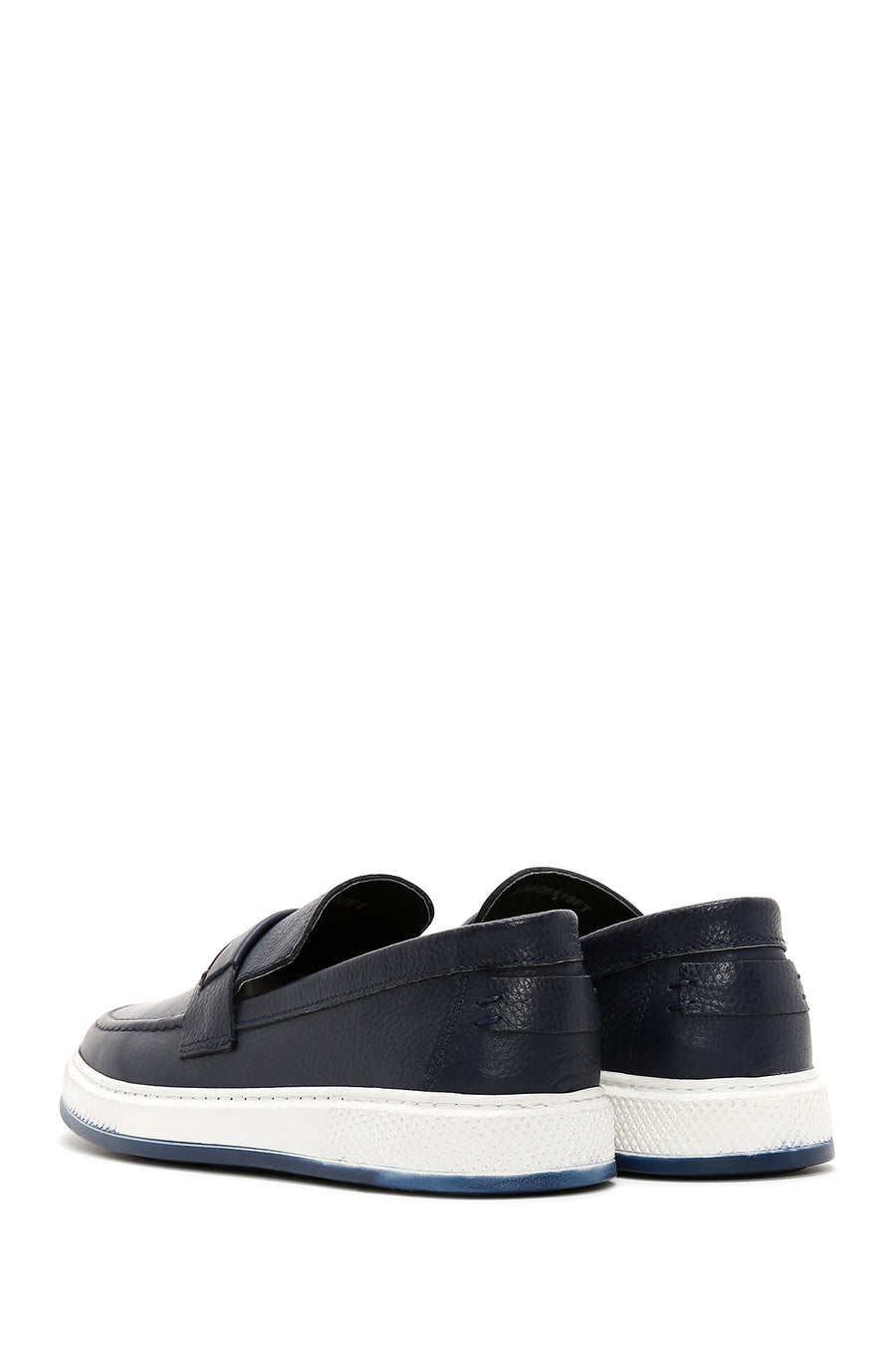 Erkek Lacivert Deri Casual Loafer