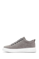 Men's Gray Lace-Up Suede Leather Sneaker | Derimod