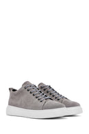 Men's Gray Lace-Up Suede Leather Sneaker | Derimod