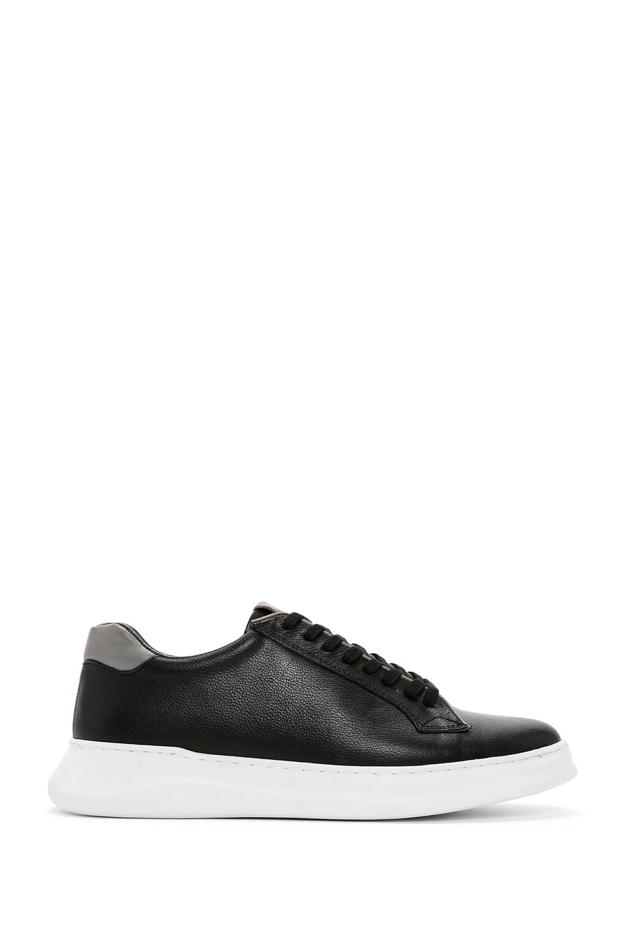 Erkek Siyah Bağcıklı Deri Sneaker 24SFD6825FT | Derimod