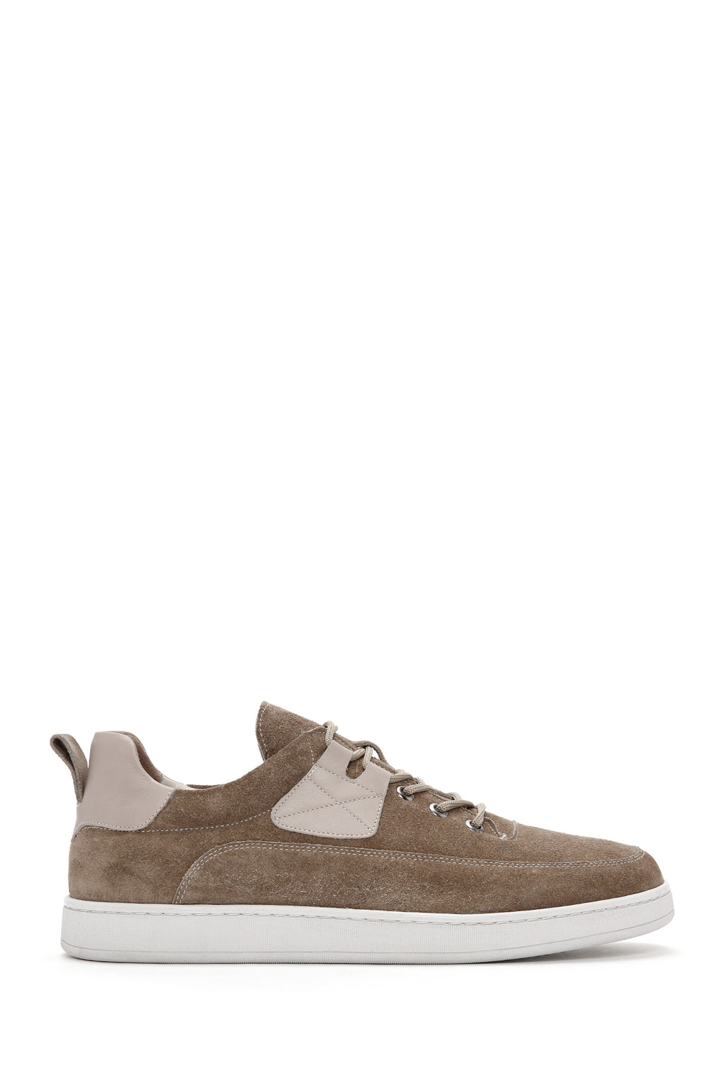 Erkek Vizon Bağcıklı Süet Deri Sneaker