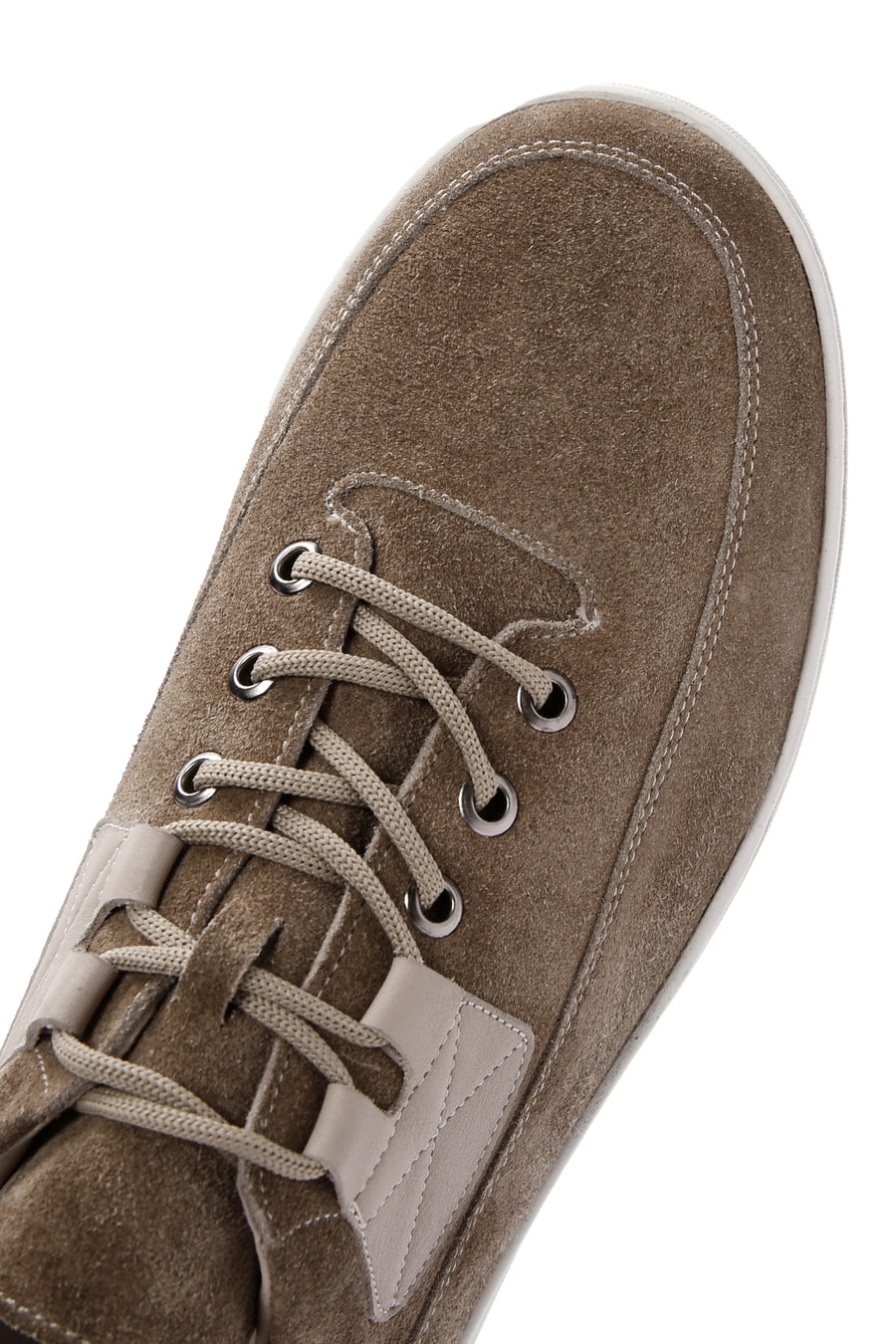 Erkek Vizon Bağcıklı Süet Deri Sneaker