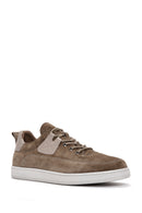 Erkek Vizon Bağcıklı Süet Deri Sneaker | Derimod